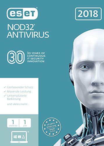 Eset Nod32 Antivirus 2018 Edition 1 User Ffp Virenguardde