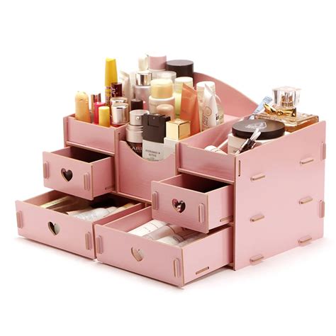 Fashion Wooden Makeup Organizer Diy Women Jewelry Wood Storage Box