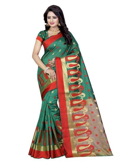 Rashmi Sarees Green And Beige Banarasi Silk Saree Buy Rashmi Sarees