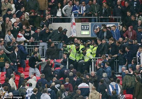 Millwall Fans Violence Fa Cup Semi Final Wembley V Wigan Daily Mail Online