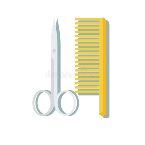 Hairdressing Scissors And Comb Isolated On White Stock Vector