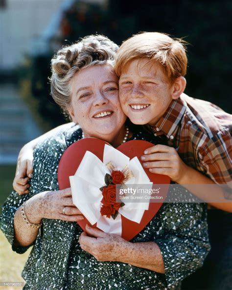 frances bavier us actress and ron howard us actor pose cheek to the andy griffith show