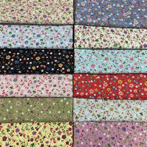 Small Print Fabric Tiny Floral Fabric Flower Cotton Fabric Etsy