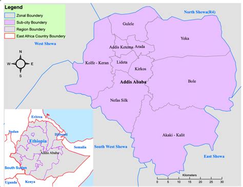 Map Of Addis Ababa With Source Ethio Gis 2022 Download Scientific