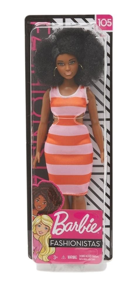 Boneca Barbie Fashionista 105 Negra Afro Vestido Black Top Frete Grátis