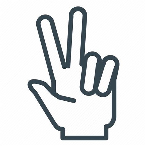 Finger Gesture Hand Peace Two Icon Download On Iconfinder