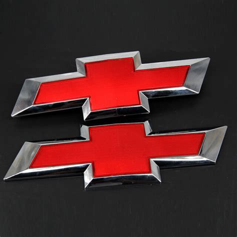 Chevy Red Front And Tailgate Bowtie Emblem Set For 2016 2018 Silverado