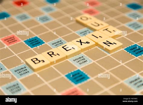 Scrabble Letters Spelling Out Brexit Letters In Or Out Stock Photo Alamy