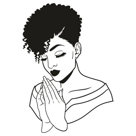 Afro Woman Praying Svg Black Woman Praying God Svg Black Woman
