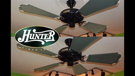 Hunter Outdoor Original Blades On Black Original Ceiling Fan Youtube