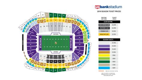 Us Bank Stadium Seating Chart And Map Minnesota Vikings