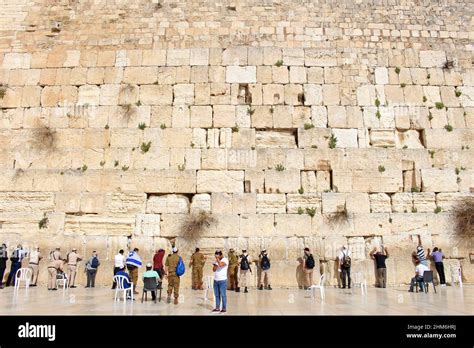 People At The Al Buraq Wailing Wall Or Western Wall In Jerusalem