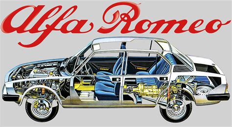 Alfa Romeo Alfetta Cutaway Automotive Art Painting By Vladyslav