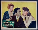 THEY MADE ME A CRIMINAL Movie Poster (1939) | Movie posters, Vintage ...