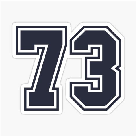 73 Sports Number Seventy Three Sticker For Sale By Hellofromaja