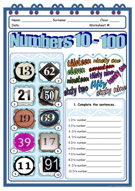 Numbers 10 100 English Esl Worksheets Pdf And Doc