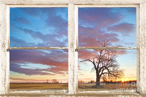 Beautiful Morning Rustic White Picture Window Frame View By James Bo