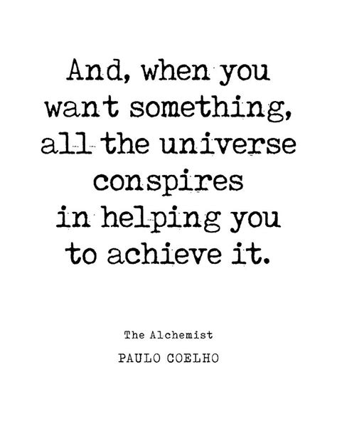 The Alchemist Paulo Coelho Quote Literature Typewriter Print
