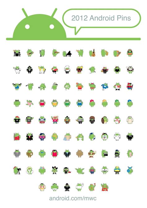 Here Are Your 2012 Mwc Android Pins And Yes You Will Want Them