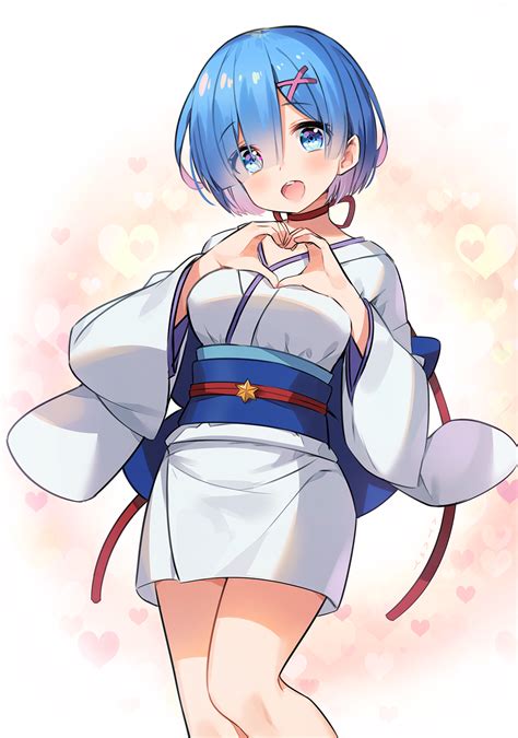 Safebooru 1girl D Ayamy Blue Eyes Blue Hair Blush Breasts Choker Commentary Request Cute