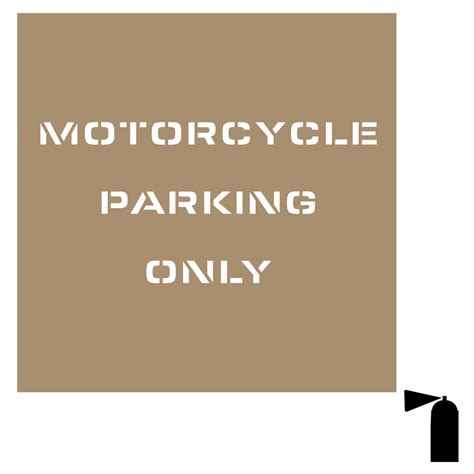 Motorcycle Parking Only Stencil Nhe 19069 Parking Reserved