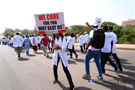 Photos Doctors Protest Condemn Assault On Female Colleague In Abuja Channels Television