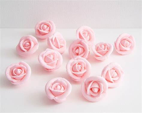 Light Pink Royal Icing Roses Set Of 15 Pink Icing Mini Cakes Birthday Icing