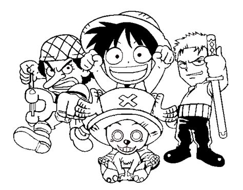 Dibujo De Personajes One Piece Para Colorear