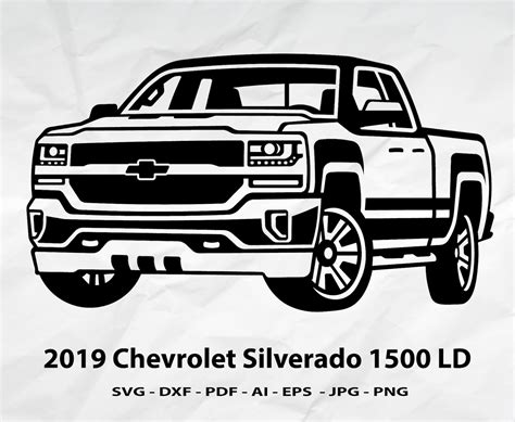 2019 Chevrolet Silverado 1500 Ld Svg Pickup Svg Car Svg Etsy