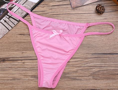 Pink Sissy Thong Panties With Cute Bow Cuck In Chastity
