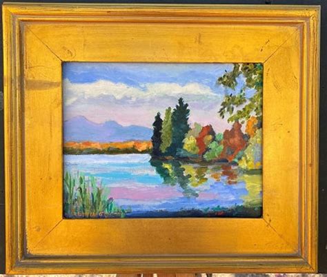 Adirondack Oil Painting Lake Eton 8x10 Oil On Canvas Framed Or