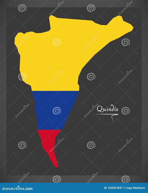 Mapa De Quindio De Colômbia O Illustratio Colombiano Da Bandeira