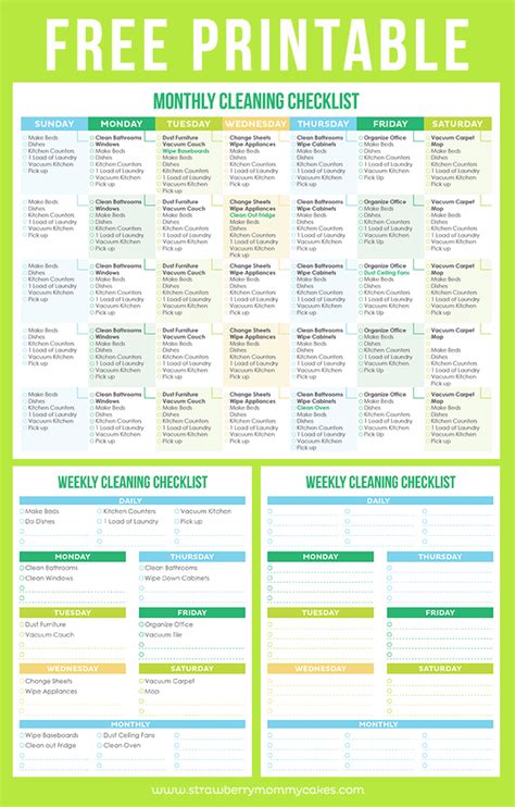Free Printable Weekly Cleaning Schedule Web Ive Added The Weekly