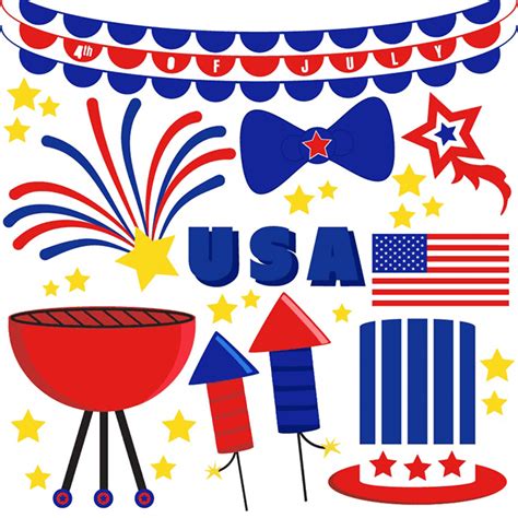 Fourth of July SVG Cutting File for Electronic Cutters Silhouette