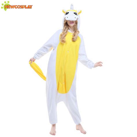 Newcosplay Yellow Unicorn Carnival Pajamas Nightwear Sleepwear Onesie