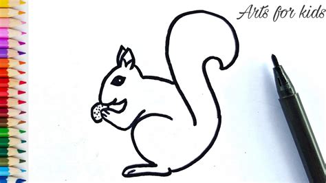 How To Draw A Squirrel Easy For Kids Step By Step Drawing For Kids