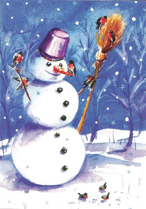 Snowman, Snowman Painting, Snowman Art, Christmas Decor ...