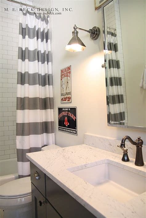 The blue and white tile floor is a trendy update with real staying power. Classic Style Home: Boys Bathroom Progress