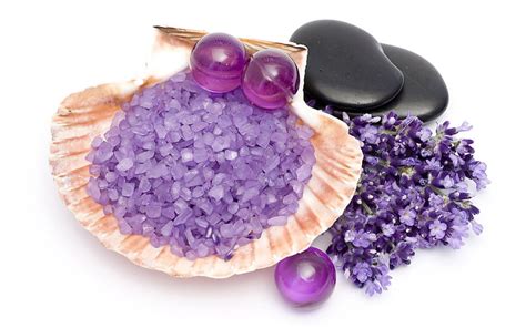 Hd Wallpaper Purple Gemstone Fragment Lot Stones Shells Massage