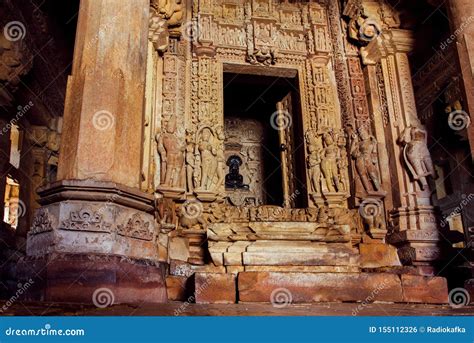 Interior Of Shive Temple In Khajuraho India Artworks Columns
