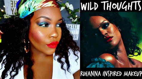 Rihanna Inspired Makeup Tutorial Wild Thoughts Youtube