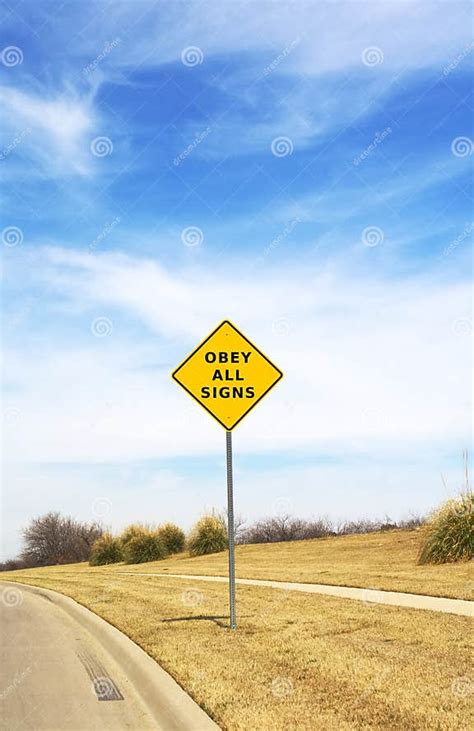 Obey All Signs Stock Image Image Of Traffic Landscape 31255863