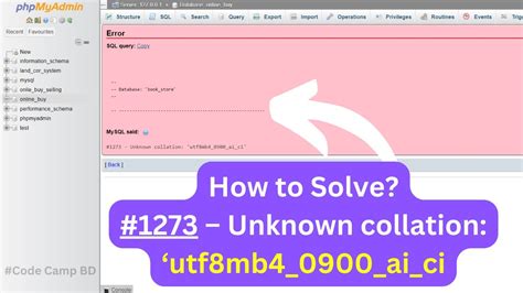 How To Fix 1273 Unknown Collation Utf8mb4 0900 Ai Ci In MySQL