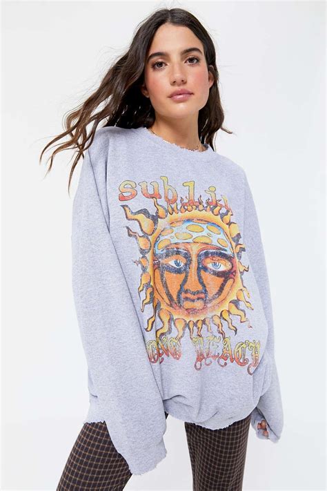 Urban Outfitters Cotton Sublime Sun Oversized Crew Neck Sweatshirt Lyst