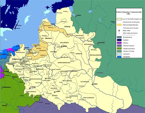 Polish Lithuanian Commonwealth 1582 European Map Historical Maps