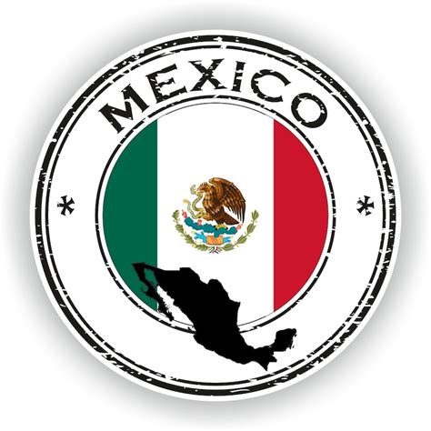 Mexico Seal Sticker Round Flag For Laptop Book Fridge Guitar Motorcycle