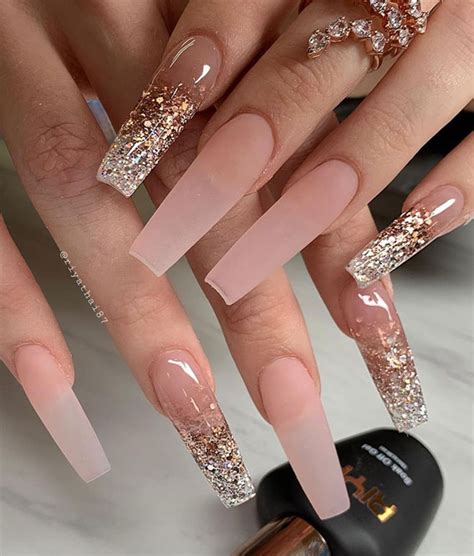 Stylish Nail Art Designs That Pretty From Every Angle Nude Pink Ombre Glitter Nails