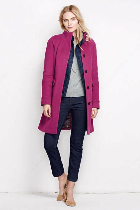 Womens Luxe Wool Car Coat From Lands End Wool Car Coat Clothes