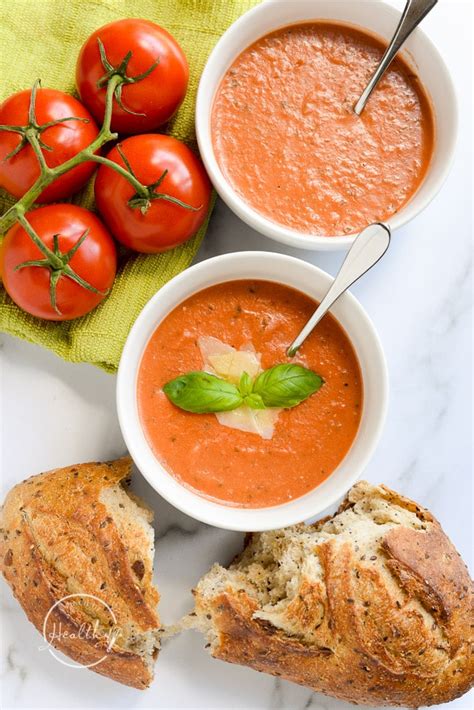 Easy Tomato Basil Soup 7 Ingredients A Pinch Of Healthy
