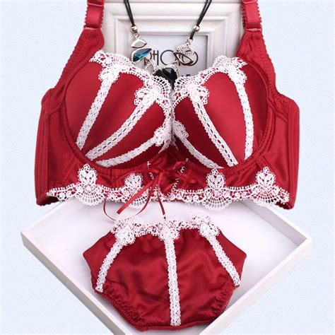 Teenage Girl Pull Lace Bra Set Cup Suit Pull Force Into Japanese